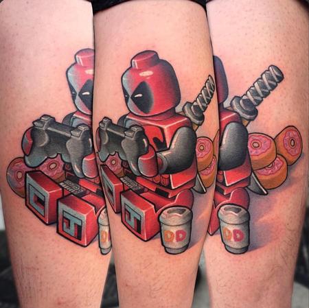 Jay Blackburn - New School Lego Deadpool tattoo