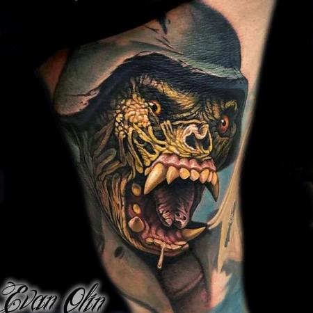 Evan Olin - warmonger from American Werewolf in London movie tattoo