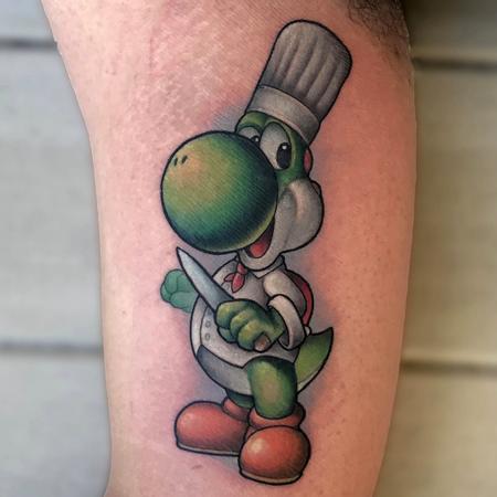 Jay Blackburn - New School Chef Yoshi from Super Mario Bros Tattoo
