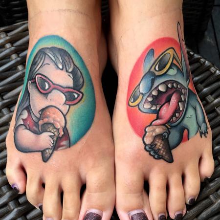 Jay Blackburn - New school Lilo and Stitch tattoo 