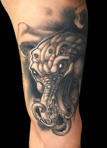 Shane Baker - Black and grey Cthulhu