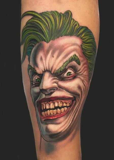 Larry DiGiusto - Full color Joker portrait tattoo