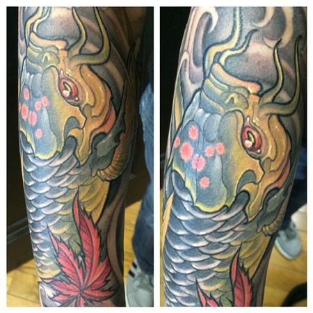 Mike Boissoneault - koi and japanese maple leaf sleeve