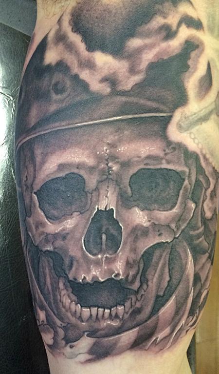 Mike Boissoneault - blak and gray army skull