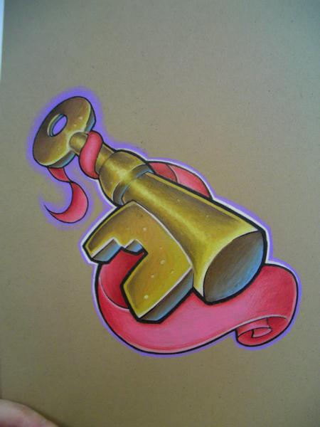 Jay Blackburn - Full color new school illustrative animated perspective p.o.v. skeleton key