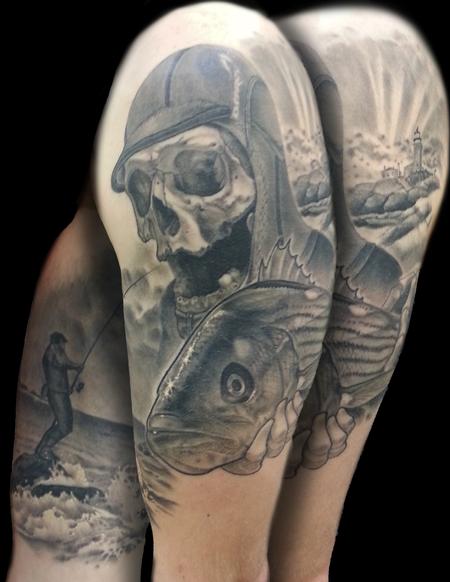 Shane Baker - Black and grey Surfcasting sleeve
