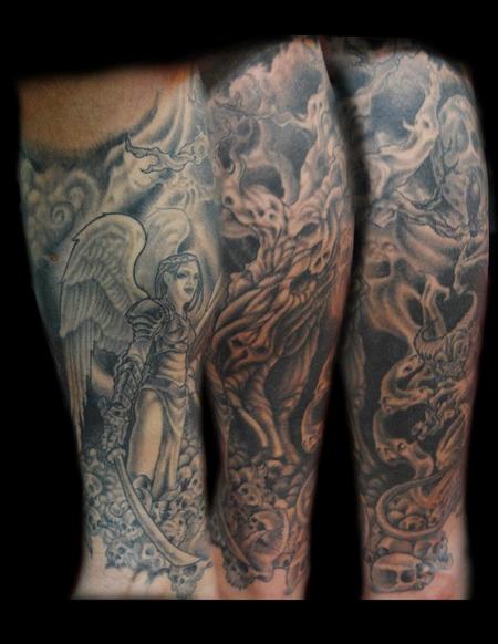 Shane Baker - Angel/ Demon Leg sleeve