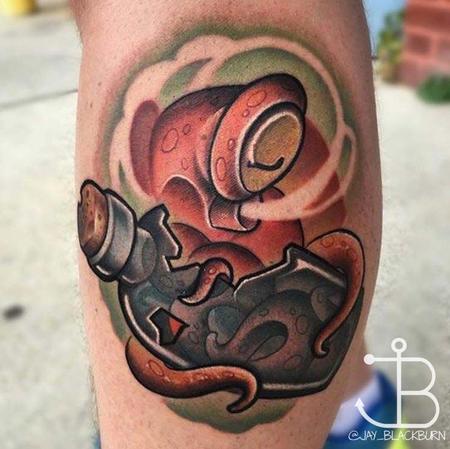 Jay Blackburn - New School Octopus with bottle tattoo
