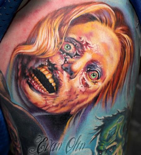 Evan Olin - Full color realistic zombie tattoo 