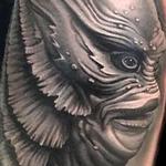Tattoos - black and gray Creature from the Black Lagoon tattoo - 102414