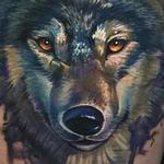 Tattoos - Painterly watercolor realistic wolf tattoo - 102415