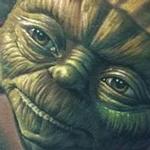 Tattoos - Full color realistic Yoda tattoo from Star Wars - 115939