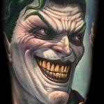 Tattoos - Full color comic book style Joker portrait tattoo - 113551