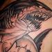 Tattoos - black and gray shark half sleeve - 76224