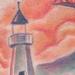Tattoos - Full color Rhode Island themed rib piece tattoo- Rhode Island Red, lighthouse, maple leaf - 60130