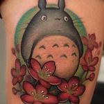 Tattoos - New School My Neighbor Totoro and Cherry Blossoms  - 124850