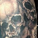 Tattoos - black and gray skull sleeve - 106137