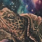 Turtle in Space  Tattoo Design Thumbnail