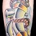 Tattoos - Full color new school animated anchor tattoo - 70266