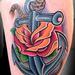 Full color Anchor and Rose tattoo Tattoo Design Thumbnail
