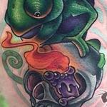 Tattoos - New School Chameleon and Skull tattoo - 104755