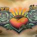 Tattoos - New school sacred heart with roses - 84152