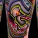 Tattoos - Full color new school animated panther and dagger tattoo - 66921