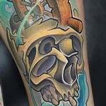 Tattoos - New School Skull And Shipwheel - 114058