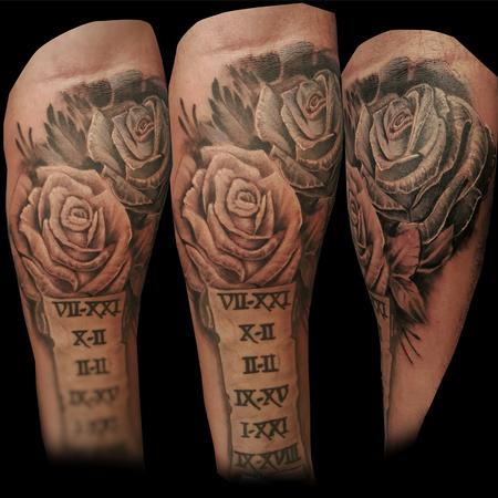 Tattoos - Black and White Rose - 112007