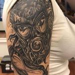 Tattoos - Gas mask black and grey - 132558