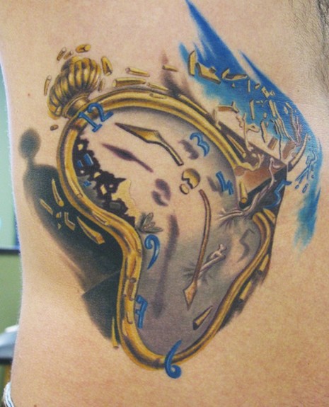 Tattoos Delaware Salvador Dali exploding clock