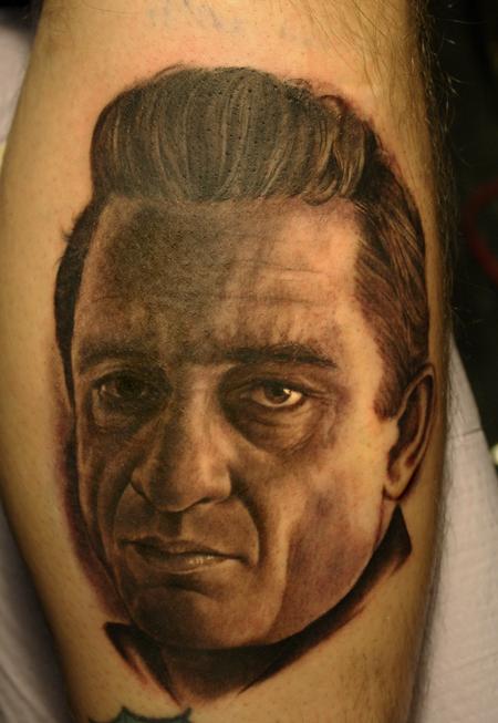 Looking for unique Tattoos Young Johnny Cash portrait