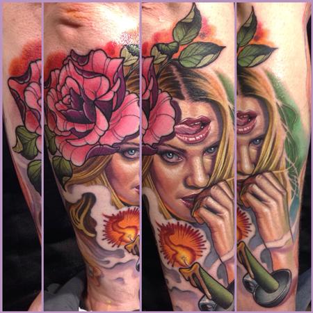 Steve Wimmer - Girl Flower Candle Tattoo