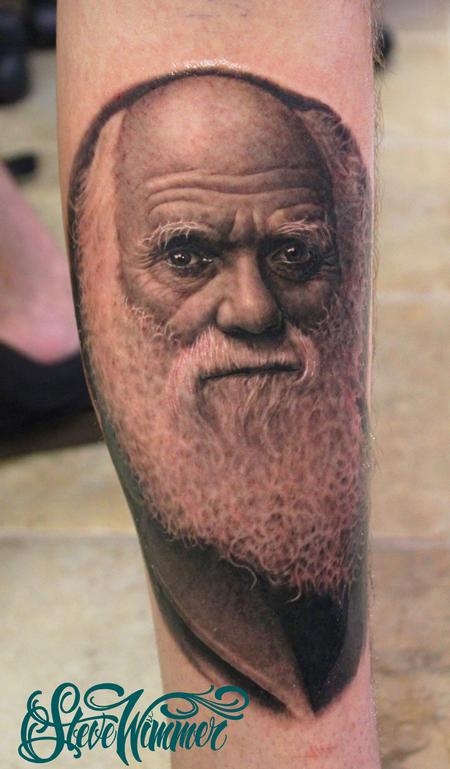 Steve Wimmer - Charles Darwin Portrait Tattoo