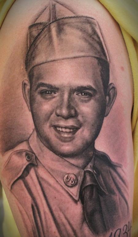 Steve Wimmer - Old Military Portrait Tattoo