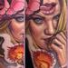 Tattoos - Girl Flower Candle Tattoo - 91481