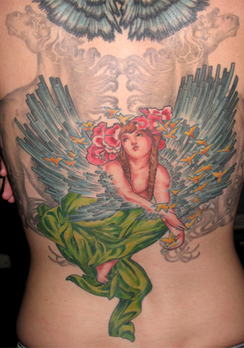 Tattoos - Nic Skrade - Mucha backpiece
