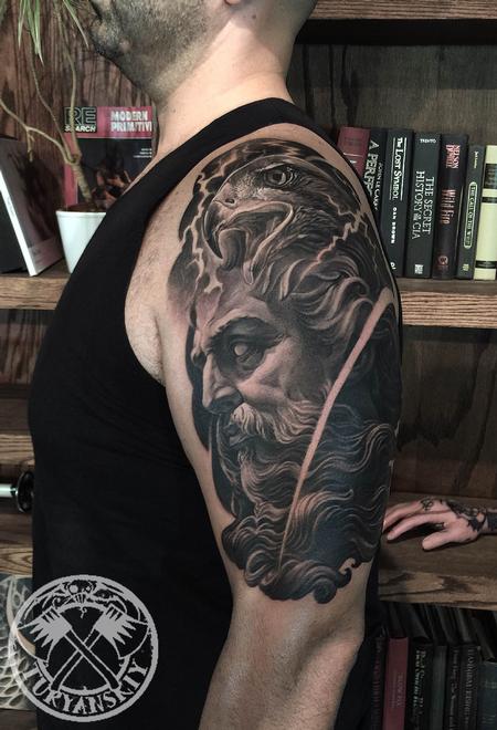Oleg Turyanskiy - Zeus and eagle tattoo