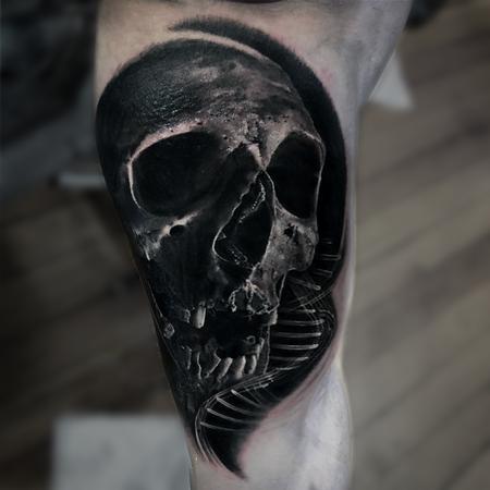 Tattoos - Skull and DNA Tattoo - 133808