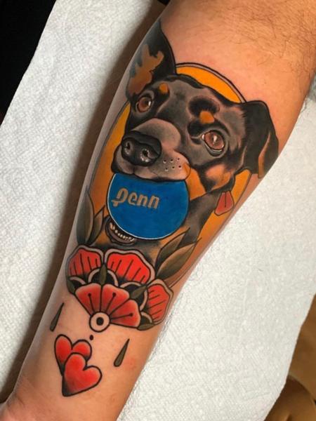 Tattoos - Dog with ball - 145077