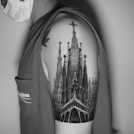 Tattoos - Sagrida Familia Church Tattoo - 143123