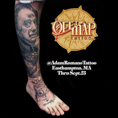 Tattoos - Salvador Dali and Surrealism leg sleeve  - 130123