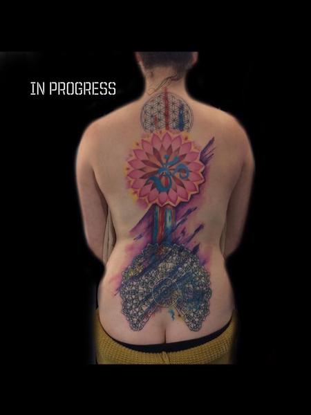 Tattoos - Mandala geometric backpiece - 129283