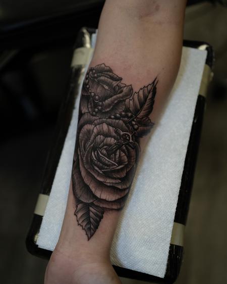 Tattoos - Rose and Rosary Tattoo - 144085