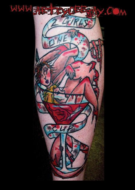 Tattoos - Girls in a Cup Tattoo - 63534