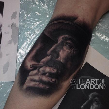 Tattoos - Daniel Plainview Daniel Day Lewis There Will Be Blood Portrait Tattoo - 93986