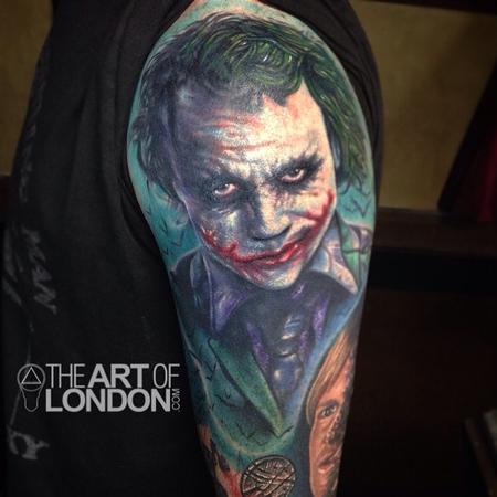Tattoos - The Joker Heath Ledger Color Portrait Tattoo - 93985