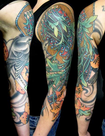 Tattoos - Mocking Bird Sleeve Tattoo - 62876