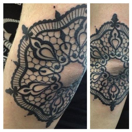 Tattoos - cute lace on elbow - 84064