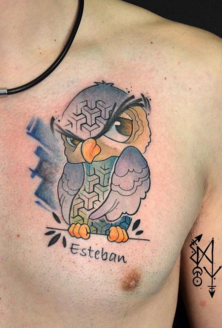 Tattoos - Pattern owl - 115062